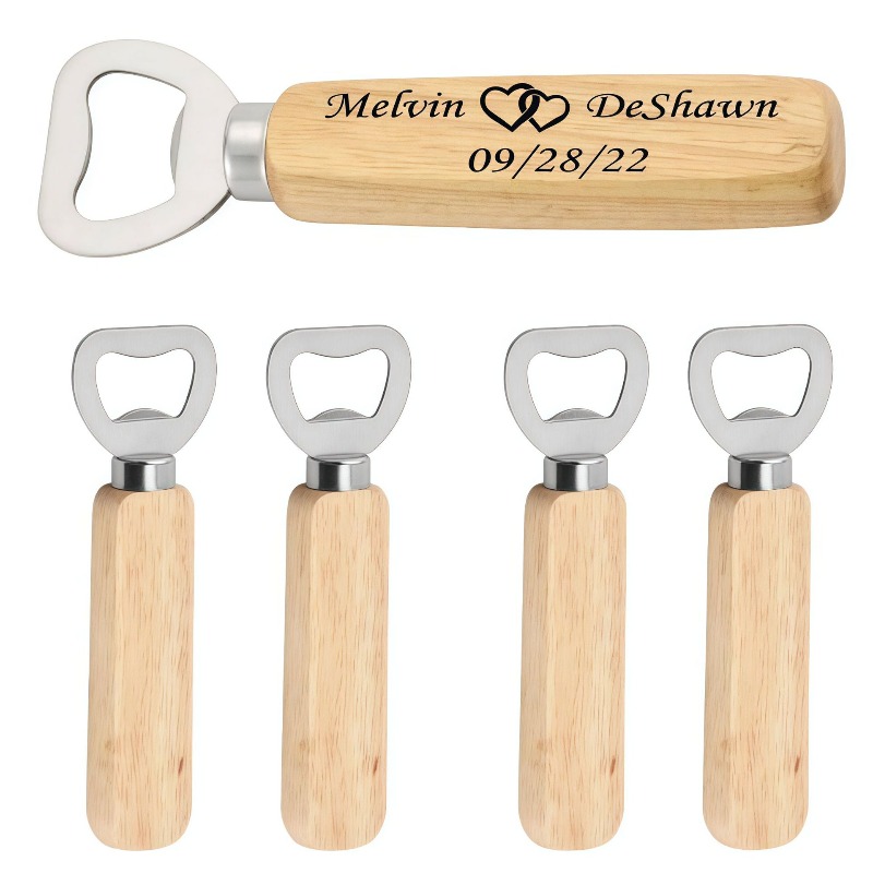 Wine Beer Logo - Drewniany otwieracz do butelek wina i
