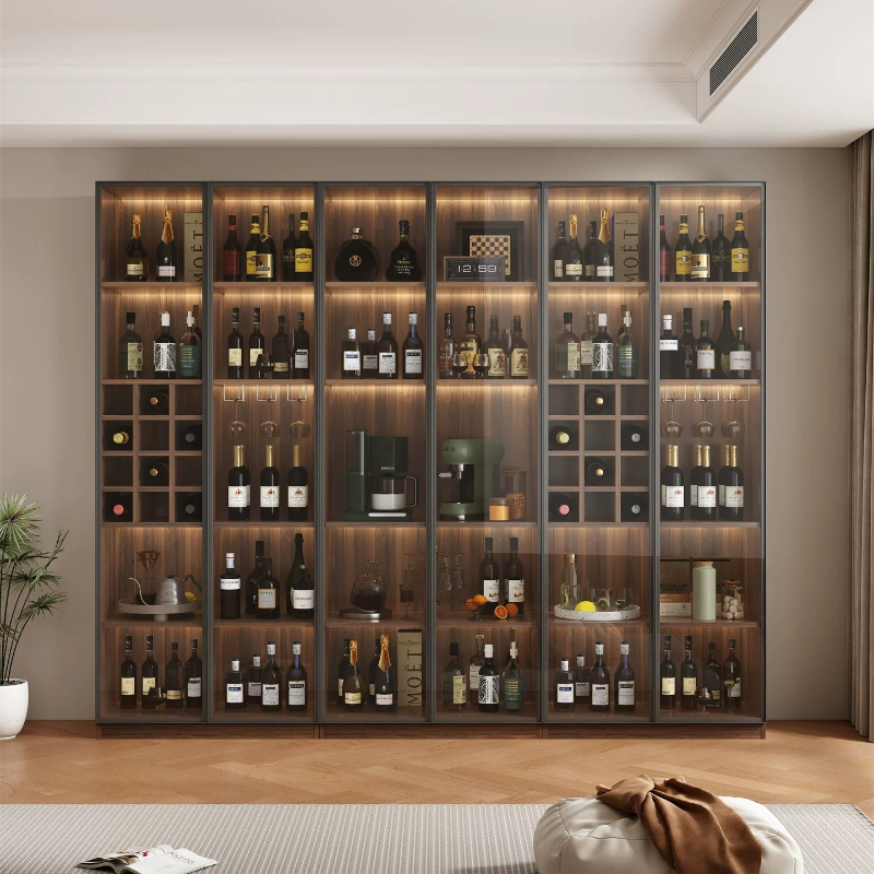 Wine & Beer Unlimited Spirits Photos - Szklane witryny do salonu, luksusowe szafki