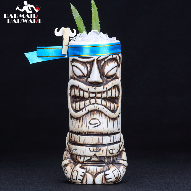 Wine Beer Europe - 600ml ceramiczny kubek Tiki kreatywna porcelana