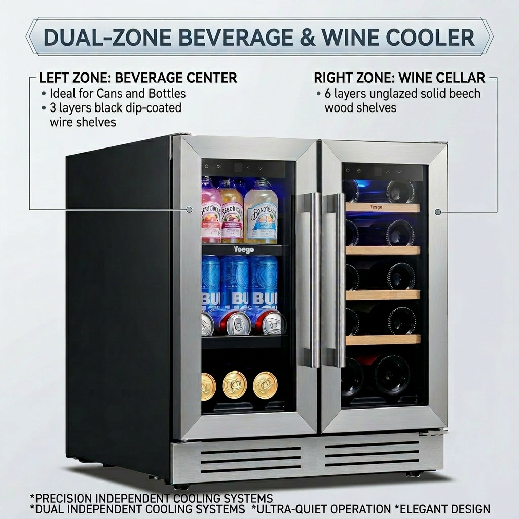Lodówka dwuzonowa Yeego 4.1 Cu – Wine Beer Dual Zone recenzja i cena