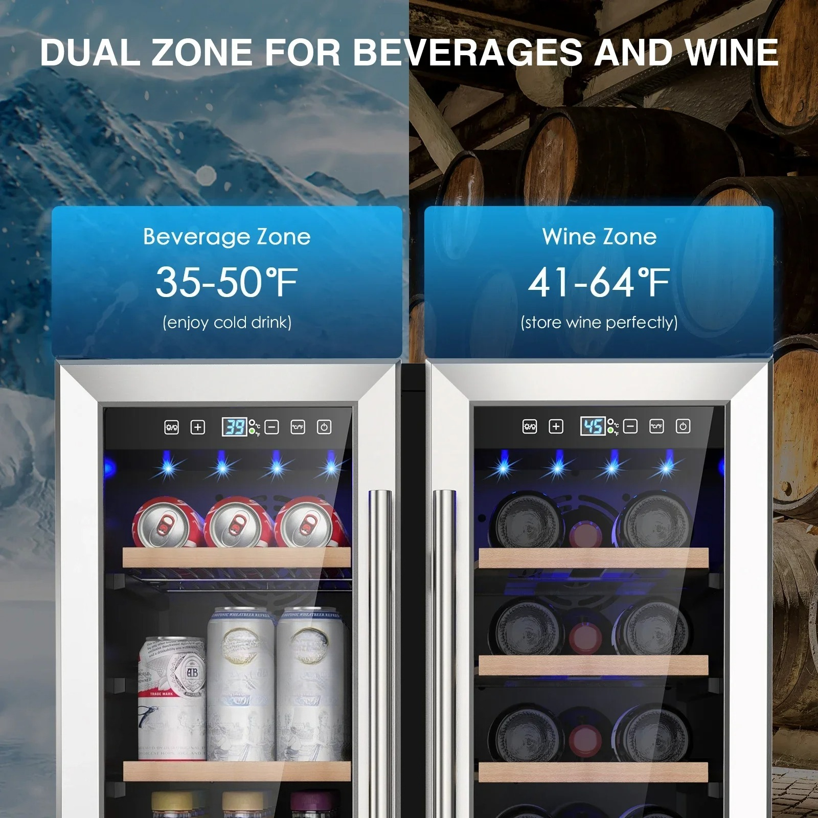 Lodówka do wina i napojów 24 c – Wine Beer Dual Zone recenzja i cena